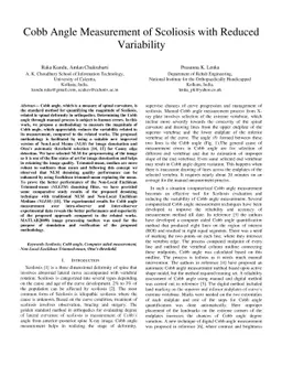 Cobb Angle Measurement of Scoliosis with Reduced Variability