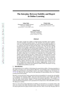 The Interplay Between Stability and Regret in Online Learning