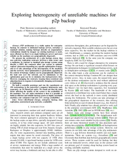 Exploring heterogeneity of unreliable machines for p2p backup