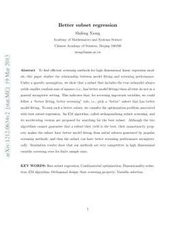 Better subset regression