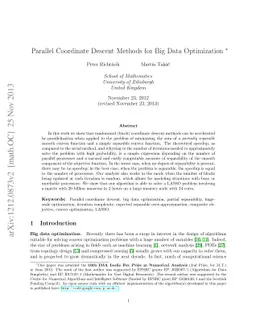 Parallel Coordinate Descent Methods for Big Data Optimization