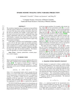 Sparse seismic imaging using variable projection