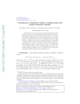 Universally consistent vertex classification for latent positions graphs