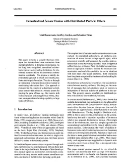 Decentralized Sensor Fusion With Distributed Particle Filters