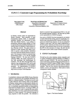CLP(BN): Constraint Logic Programming for Probabilistic Knowledge