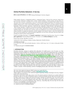 Online Portfolio Selection: A Survey