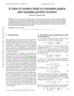 A class of random fields on complete graphs with tractable partition
  function