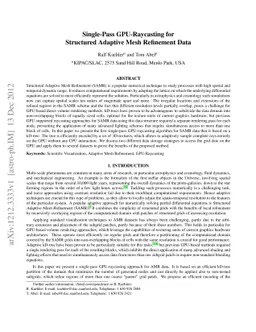 Single-Pass GPU-Raycasting for Structured Adaptive Mesh Refinement Data