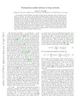 Parsimonious module inference in large networks