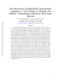 An Interactive Graph-Based Automation Assistant: A Case Study to Manage
  the GIPSY's Distributed Multi-tier Run-Time System
