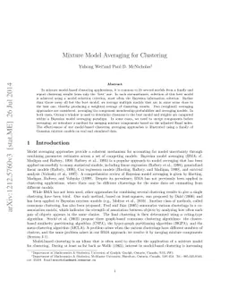 Mixture Model Averaging for Clustering