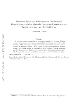 Maximum Likelihood Estimation for Conditionally Heteroscedastic Models
  when the Innovation Process is in the Domain of Attraction of a Stable Law