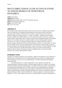 Multi-Directional Flow as Touch-Stone to Assess Models of Pedestrian
  Dynamics