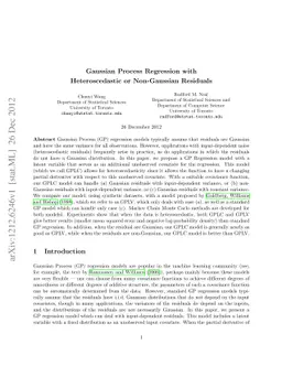 Gaussian Process Regression with Heteroscedastic or Non-Gaussian
  Residuals