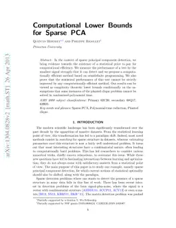 Computational Lower Bounds for Sparse PCA