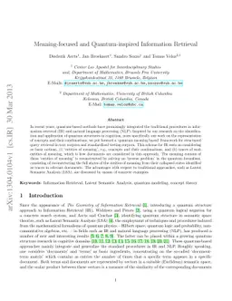 Meaning-focused and Quantum-inspired Information Retrieval