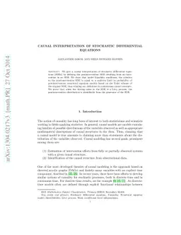 Causal interpretation of stochastic differential equations