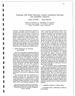 Updating with Belief Functions, Ordinal Conditioning Functions and
  Possibility Measures