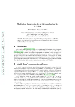 Modèle flou déxpression des préférences basé sur les CP-Nets