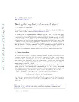 Testing the regularity of a smooth signal