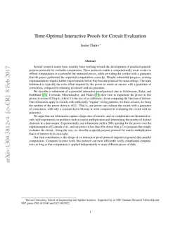 Time-Optimal Interactive Proofs for Circuit Evaluation