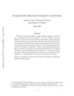 Nonparametric Bayesian testing for monotonicity