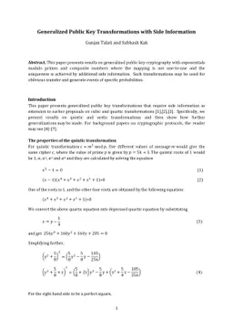Generalized Public Key Transformations with Side Information