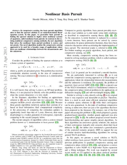 Nonlinear Basis Pursuit