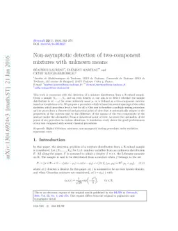 Non-asymptotic detection of two-component mixtures with unknown means
