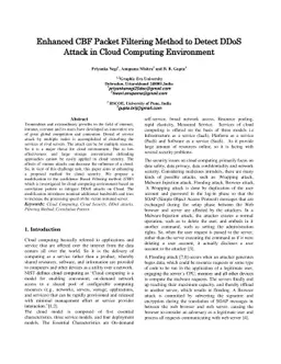 Enhanced CBF Packet Filtering Method to Detect DDoS Attack in Cloud
  Computing Environment