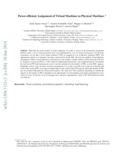 Power-efficient Assignment of Virtual Machines to Physical Machines