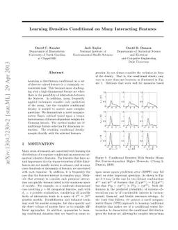 Learning Densities Conditional on Many Interacting Features