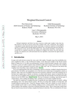 Weighted Electoral Control