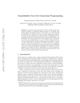 Unsatisfiable Cores for Constraint Programming
