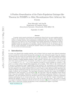 A Further Generalization of the Finite-Population Geiringer-like Theorem
  for POMDPs to Allow Recombination Over Arbitrary Set Covers