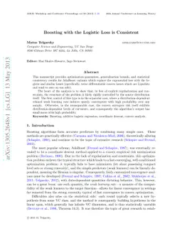 Boosting with the Logistic Loss is Consistent