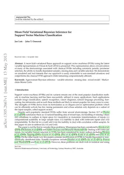 Mean field variational Bayesian inference for support vector machine
  classification