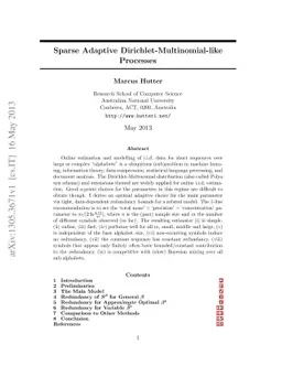 Sparse Adaptive Dirichlet-Multinomial-like Processes