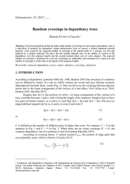 Random crossings in dependency trees