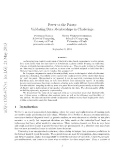 Power to the Points: Validating Data Memberships in Clusterings