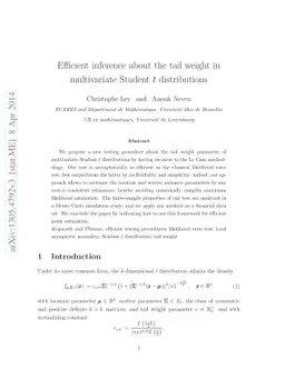 Efficient inference about the tail weight in multivariate Student $t$
  distributions