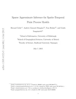 Sparse Approximate Inference for Spatio-Temporal Point Process Models