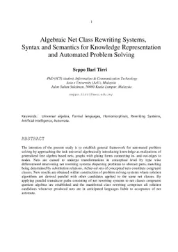 Algebraic Net Class Rewriting Systems, Syntax and Semantics for
  Knowledge Representation and Automated Problem Solving