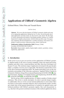 Applications of Clifford's Geometric Algebra