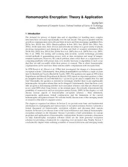 Homomorphic Encryption: Theory & Applications