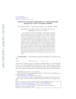 Adaptive function estimation in nonparametric regression with one-sided
  errors