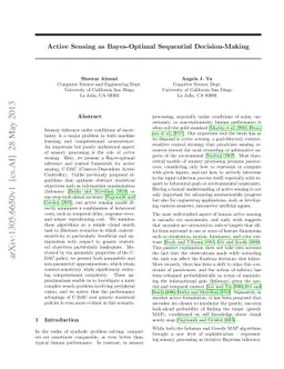 Active Sensing as Bayes-Optimal Sequential Decision Making