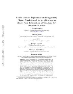 Video Human Segmentation using Fuzzy Object Models and its Application
  to Body Pose Estimation of Toddlers for Behavior Studies