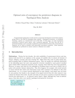 Optimal rates of convergence for persistence diagrams in Topological
  Data Analysis
