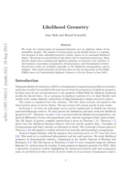 Likelihood Geometry
